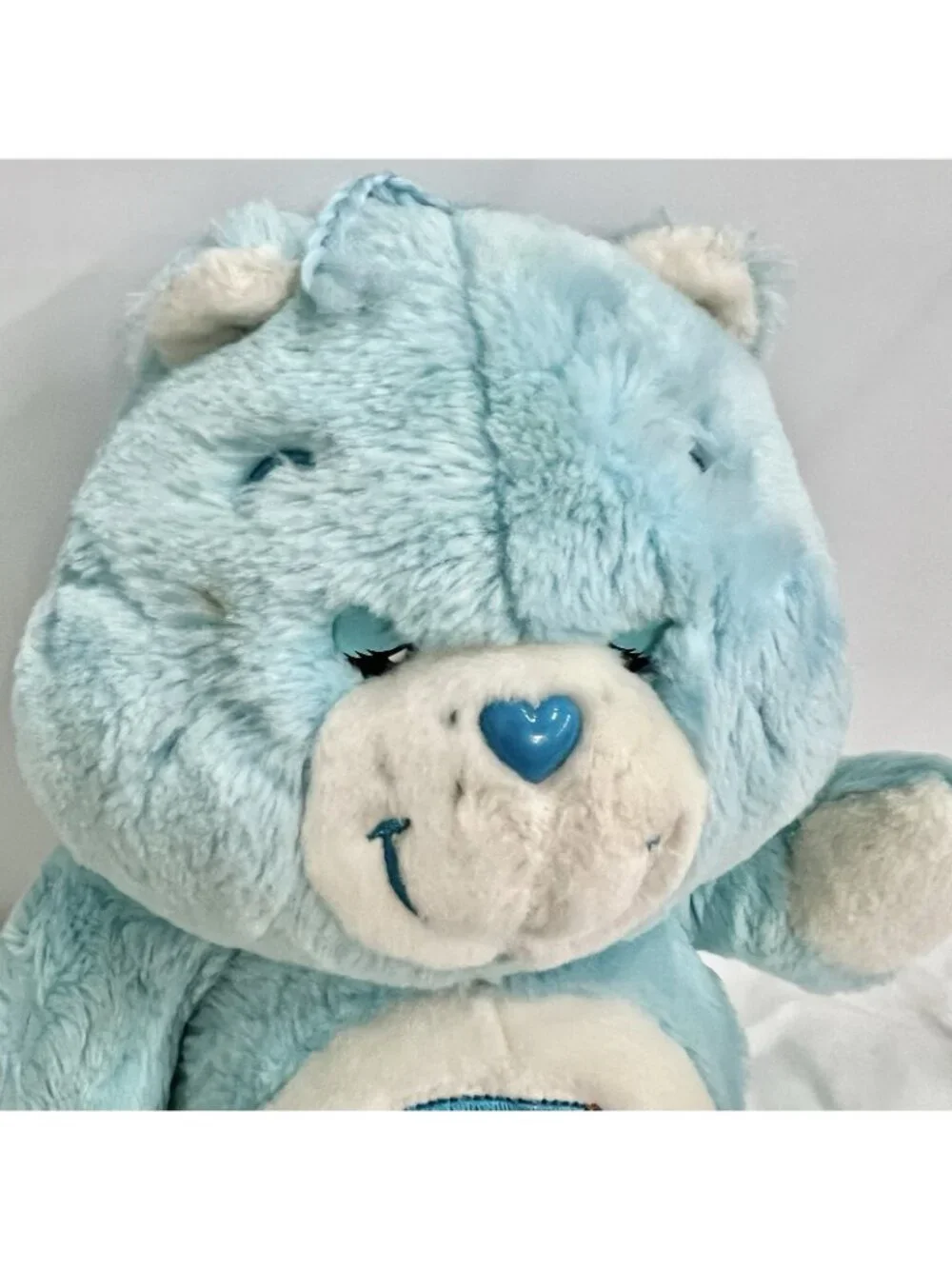 Vintage 2002 Care Bear, Sleepy Bedtime Bear Plush Toy, Blue Moon - 13”